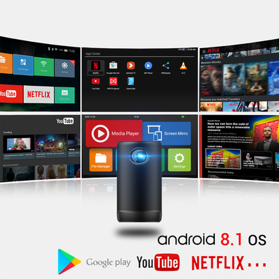 Máy chiếu 4K Android 9 LED Máy chiếu DLP mini không dây với chế độ loa HIFI